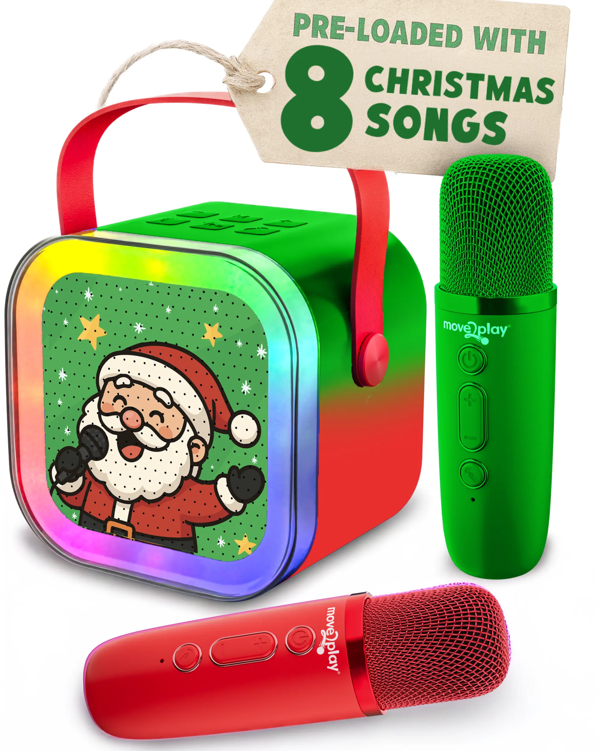 Portable Rechargeable Karaoke Machine, Christmas-Themed Karaoke System for Toys & Hobbies