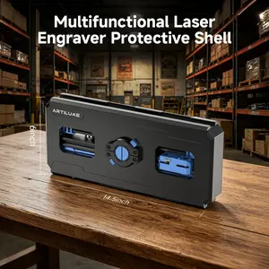 Artilume Laser Engraver Protective Case, 14.5×6" A4 Size, 2-in-1 Foldable Cover & 8cm Height Extension Stand, No Extra Riser Needed, Portable & Space-Saving