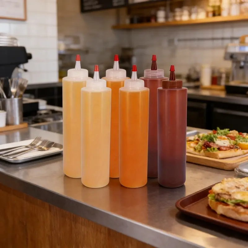 8pcs/6pcs Restaurant‑Grade 8oz Squeeze Bottle, Reliable Sauce Squeeze Dispenser for Food Service