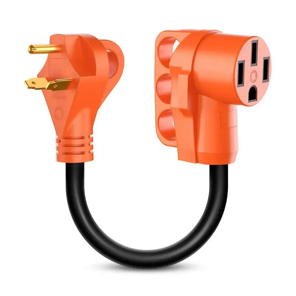 Nilight 30A to 50A RV Power Plug Extension Adapter, Copper Wire Construction, ETL Certified, Outdoor-Safe, Universal for RV Electrical Needs, Power Plugs, Extension Adapter Plugs