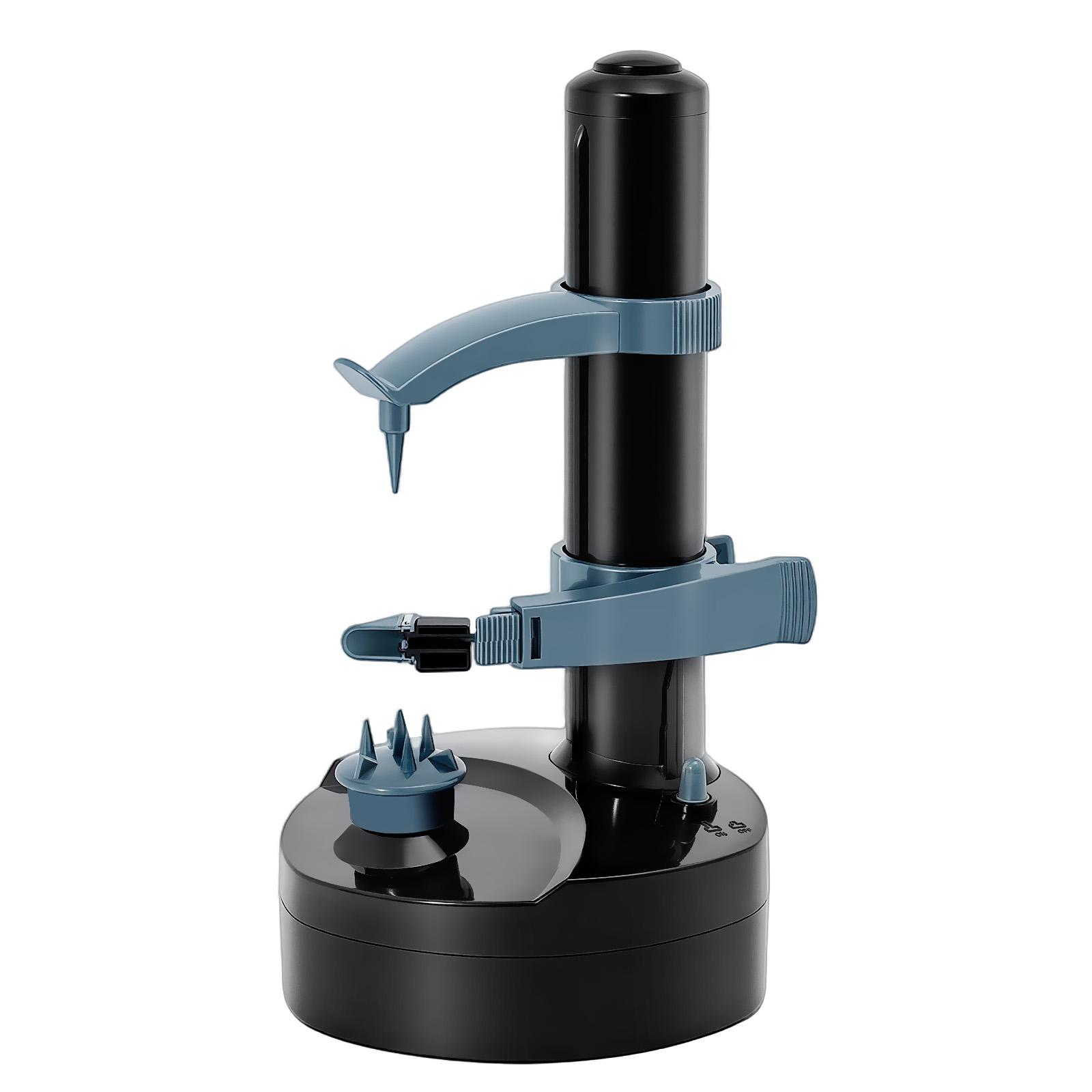 Automatic Electric Fruit & Vegetable Peeler with Adjustable Holder, 24W Stainless Steel & ABS Hands-Free Peeling Machine for Apples Potatoes, Dual Power (Battery/USB) for Home Kitchen & Elderly Gift