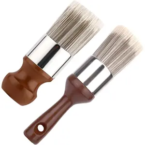 2pcs Salve Brush for Furniture Leather & Wood Care Cleaning Brush, Ergonomic Leather Furniture Cleaning Brush, Wax Brushing Tool with Comfortable Handle & Soft Bristles