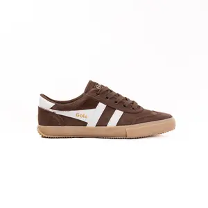 Gola Badminton Suede Plimsolls Sneakers (Women's) - Dark Brown/Off White