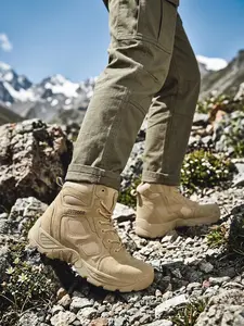 Men'S Tactical Boots, Durable, Wear-resistant and Comfortable, Hiking Motorcycle Combat Boot, Camping, Cycling, Fishing, Jungle, Running, Mountaineering, Traveling, All-Season, Outdoor Hiking Shoes