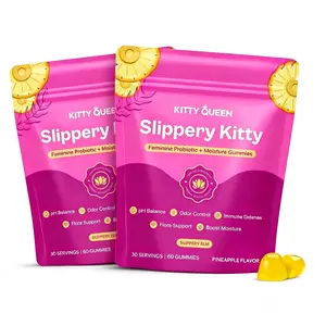 Natural Slippery Elm Feminine Probiotic Gummies, Prebiotics Boost Beneficial Bacteria, Lactobacillus Blend Controls Odor, Hawaiian Pineapple 60ct