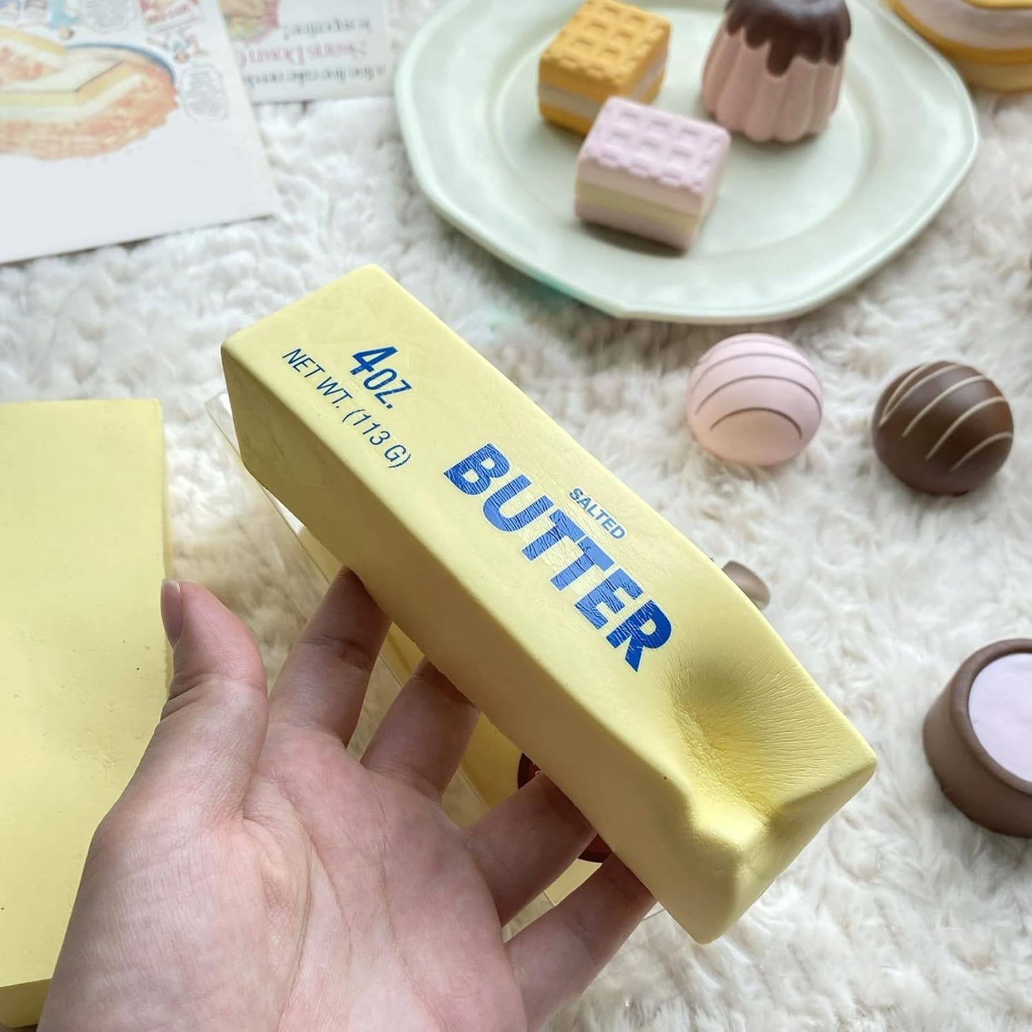 Soft Slow Rebound Butter Stick Squeezing Toy Realistic Butter Sticks Decompression Fidget Toys