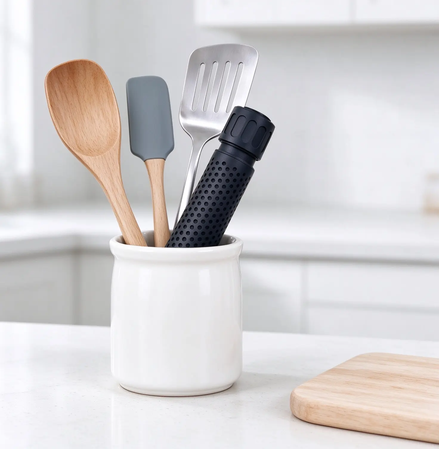 QDC Countertop Kitchen Tool Storage Container, Cylinder Utensil Holder for Cooking Accessories