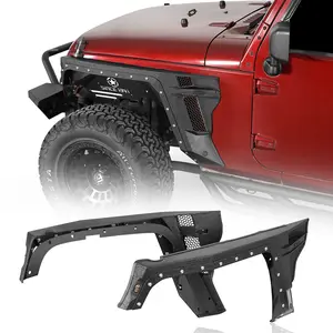Hooke Road Front Fender Flares w/ Turn Signal Lights for 2007-2018 Jeep Wrangler JK