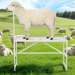 Goat Milking Stand,  Livestock Stand, Metal Sheep Milking and Shearing Stand, Adjustable Height 21"–33" with Headpiece & Nose Loop for Goats, Sheep,47"X23"