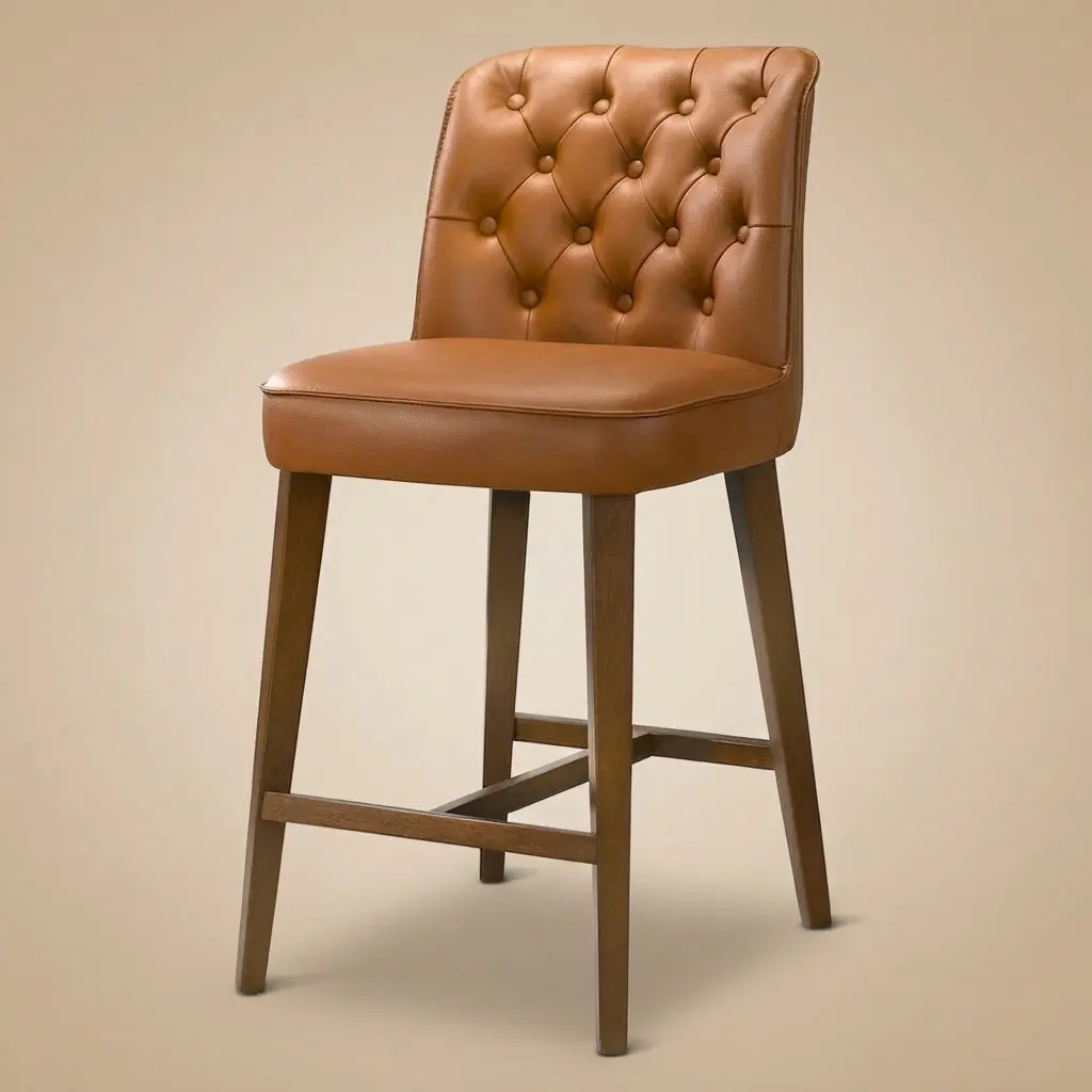 Arlo Cognac Vegan Leather Counter Stool