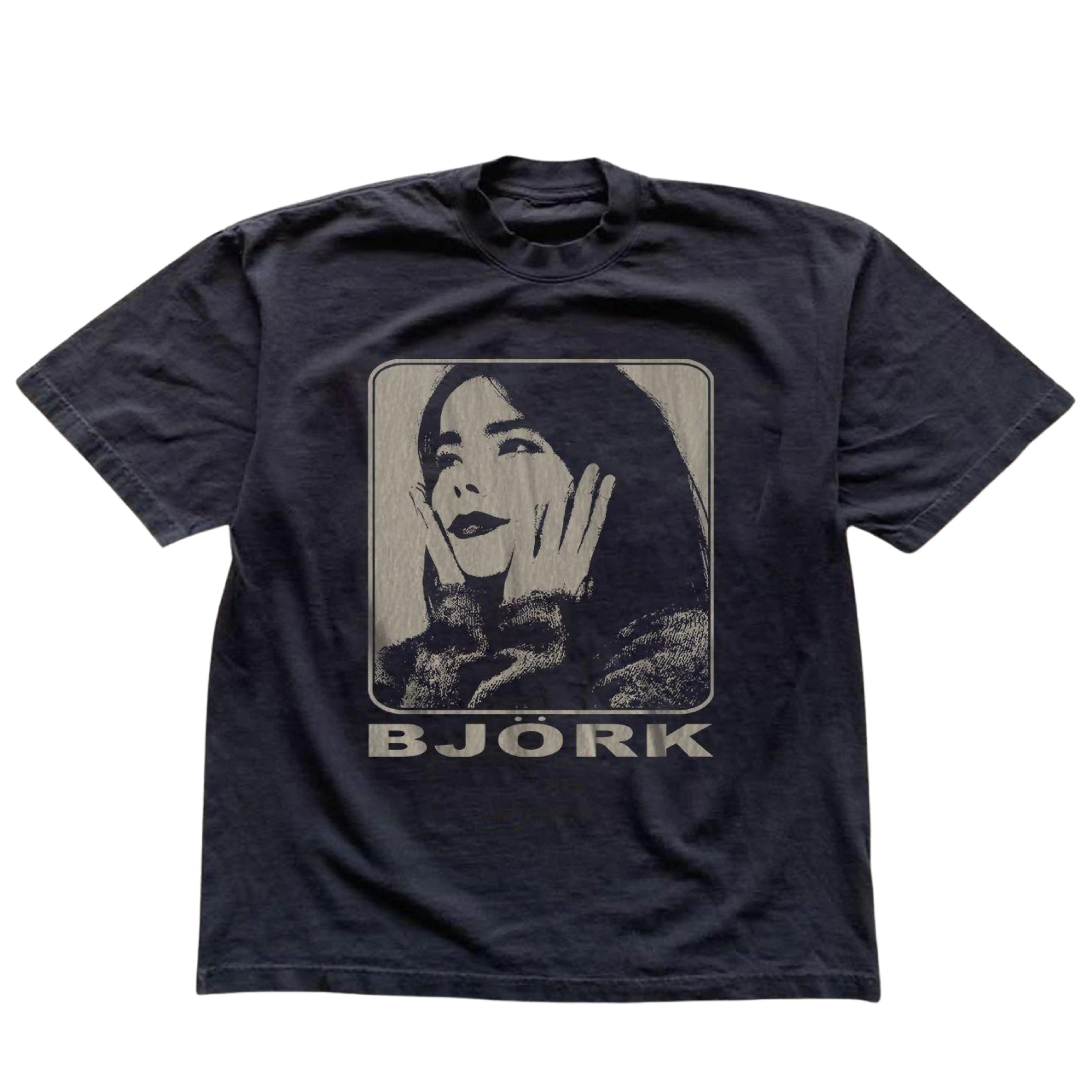 Gildan Men's and Women's T-Shirt, Vintage Style Bjork Portrait Graphic Tee, Unisex Casual Top, Art Pop Band Shirt, 90s Alternative Singer Apparel, Electronic Indie Music Clothing, Matching Couples Outfits, Unique Birthday Gift, Premium Cotton, Retro Merch