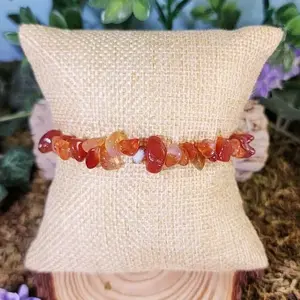 Carnelian Crystal Chip Bracelet - Natural Crystal jewelry Accessories hippiejewelry earthy jewelry