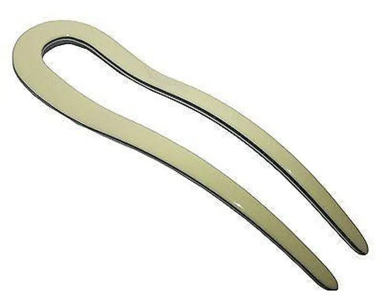 French Amie Sleek Handmade Ivory Large Cellulose Acetate Chignon U Hair Pin