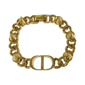 Pre-owned Dior Brass Small Leather Goods 30 Montaigne Bracelet