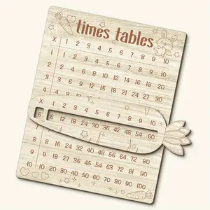 1pc Wooden Multiplication Table, Math Tool, Carrot Design, Math Learning Tools. Intuitively Demonstrates Multiplication Operations Through Sliding Motions Aid in Memorizing Math Facts Effortlessly.