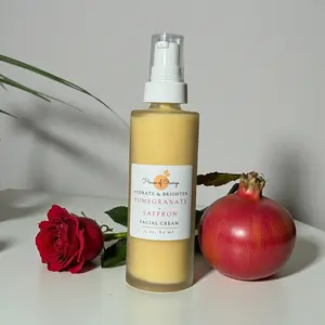 Pomegranate + Saffron Brightening|Hydrating Facial Cream| with rose water, shea butter, seabuckthorn berry oil