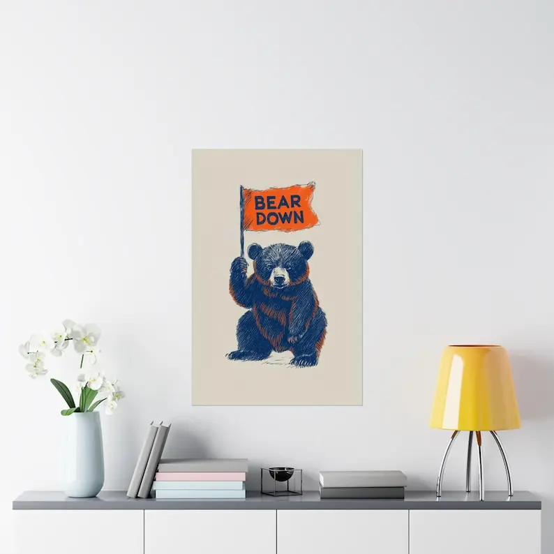 Vintage Chicago Bears Poster – Cute Bear Bear