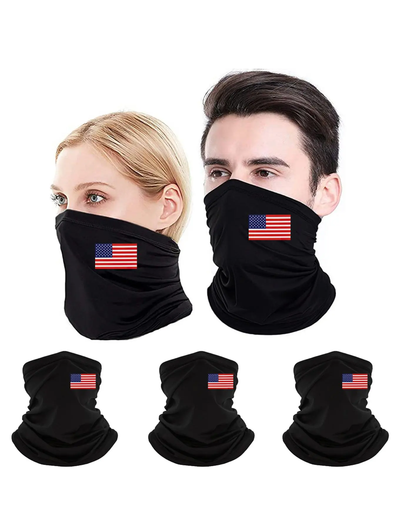 American Flag Printing Face Mask, Breathable Windproof Neck Gaiters, Face Covering Balaclava, Fishing Running Masks, Windproof Bandana for Men & Women, Balaclava Headwear