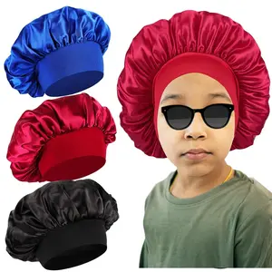 SQ-HDW204 3 PCS Kids Bonnets for Girls,Silk Bonnet for Kid Sleeping,Toddler Bonnet for Boys and Girls Shower Satin