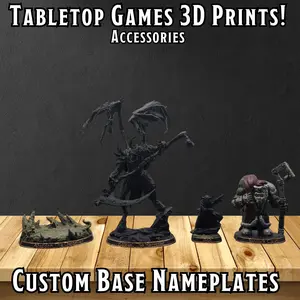 Custom Base Nameplates x5 Pack - For Miniatures - All Sizes Available