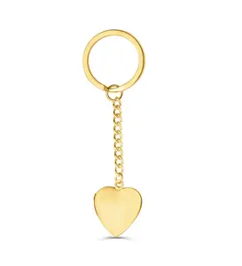 Gold Custom Heart Locket Keychain