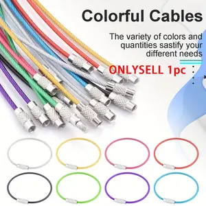 10pcs/pack Stainless Steel Cable Wire Key Chain Key Rings Travel Aircraft Luggage Tag Loops Hanging Outdoor Keychain Kayak Boat Hiking Camping Kits For Keychains Key Chain Rings