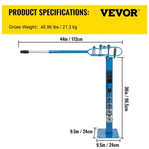 VEVOR YP-38 Metal Bender 1-3 Flat Bar Square Rod Bending 7 Dies w/ Floor Stand