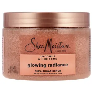 SheaMoisture Glowing Radiance Shea Sugar Scrub, Coconut & Hibiscus, 12 oz (340 g)