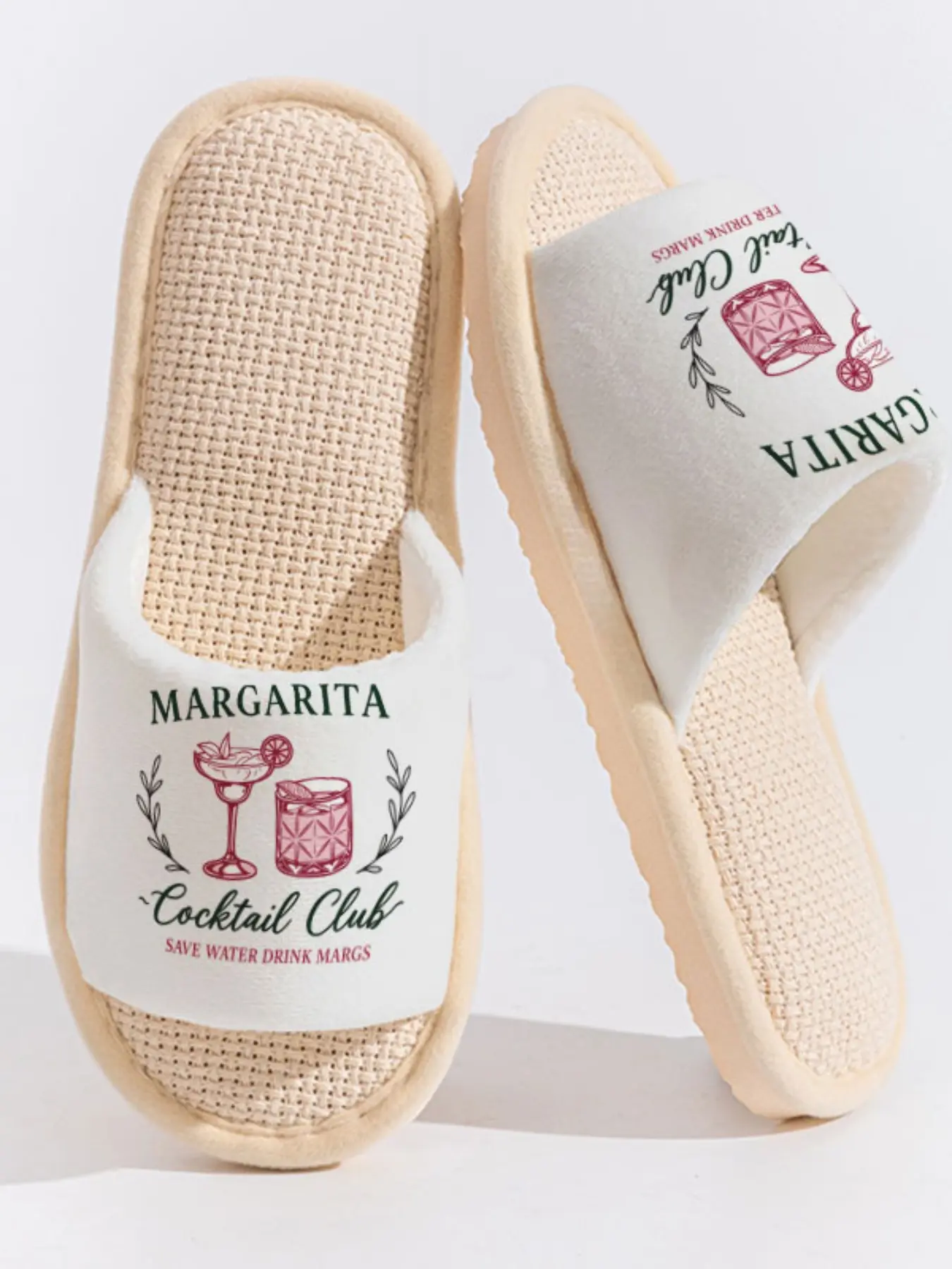 Margarita Cocktail Club Fun Slippers Cloud-Feeling Fresh Healing Style Indoor Outdoor Cocktail Lover Must-Have