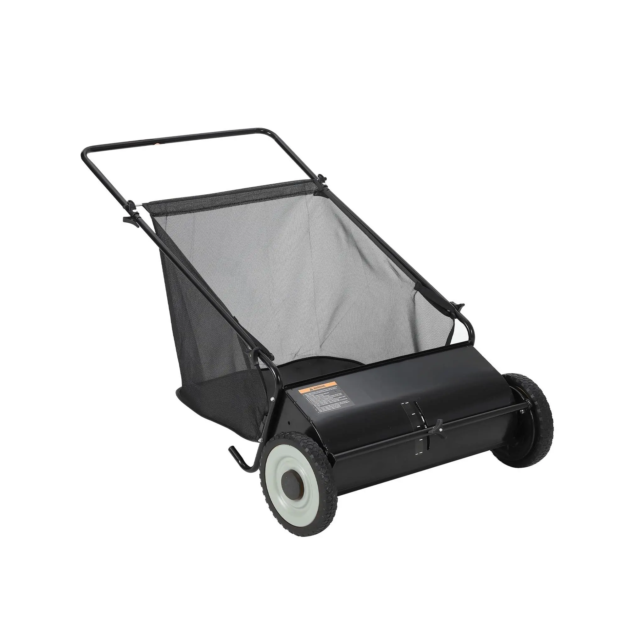 Garvee 21-Inch Lawn Sweeper with 7 CU Large Capacity Collection Bag, 4 Rotating Brushes, Adjustable Height, Durable Steel Frame, and Rubber Wheels for Efficient Grass, Leaf, and Debris Collection