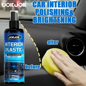 100ML Car Interior Polish and Shine Agent, Deep Shine and Formula, Suitable for Dashboard, Bumpers, Seats, Plastic Parts, Car Detailing Products