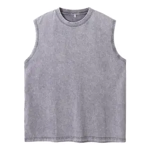 Women's Mineral Wash Muscle Tee Loose Fit Sleeveless Workout Top Cotton Lounge Tank Top Clean Girl Aesthetic