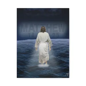 Jesus walks on water canvas