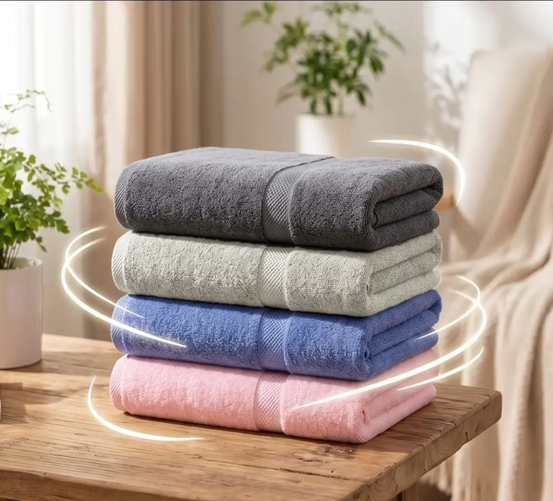 Bath Towels, 4-Pack Cotton Towels for Home Daily Bathroom Use