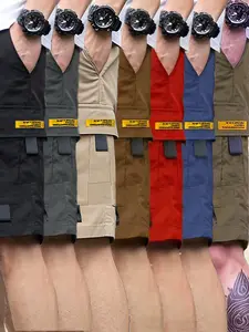 Men’s multi-pack drawstring cargo shorts summer loose fit menswear made from quick-drying, breathable fabric. Multiple pockets, stylish street style, versatile casual bottoms that are easy to pair for a complete look with summer vibes.