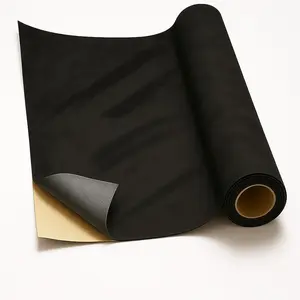 Self-Suede Decorative Film for Car - Headliner/Dash/Door/Trunk| Stretchable & Scratchproof-Fiber| DIY Peel & Stick 40"x59"-Curved (Black, 40"x59")