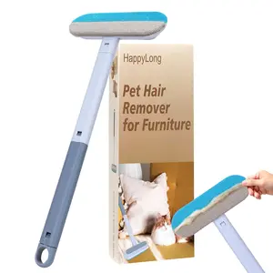 [4 in 1]Pet Hair Removal Tool with Extra Long Handle, Reusable Washable Lint Cleaner for Dog Cat Hair on Carpets Clothing Bedding Furniture