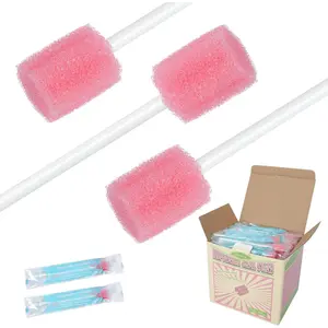 Safety Oral Care Swabs 100 PCS, Gum-Protective Mouth Swabs for Elderly, Individually Wrapped