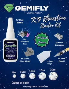 GEMIFLY DIY Rhinestone Starter Kit - 14 Facet K9 Graded