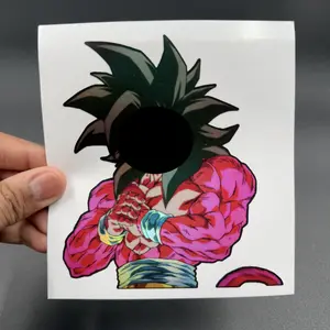 Anime Primal Red Aura Warrior Holographic Sticker Waterproof