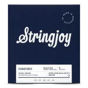 Stringjoy 50-130 Extra Long Scale 5 String Medium Gauge Signatures - Nickel Wound Bass Guitar Strings