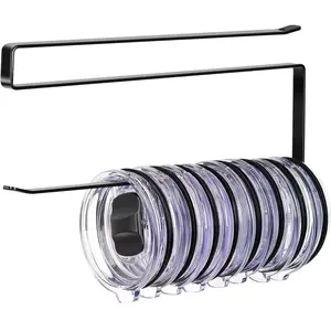 Tumbler Lid Organizer - Horizontal Storage Hook for Up to 10 Lids, Space-Saving Holder Under Cabinet, Hangable Design for Kitchen Organization