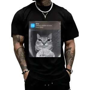 Ring Cat with Motion Meme T-Shirt for Men Women Kids Printed shirt Funny Graphic Tees