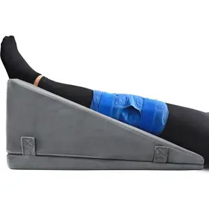 Leg Elevation Pillows for After Surgery – Keeps the Knee Straight, Ergonomic Wedge Pillow with Full-Leg Contour for Post-Op, Injury & Pain Relief, Reduces Swelling, Memory Foam & Washable Cover