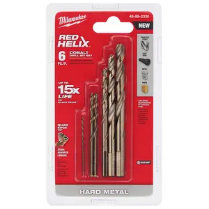 Milwaukee 48-89-2330 Cobalt Red Helix Drill Bit Set 6pc