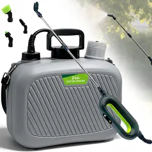 2 Gallon   Sprayer, Covers 4,500 Sq Ft per  - Electric Sprayer with 3 Interchangeable Nozzles, Handle with Digital  Display, for Lawn, Garden & Outdoor Cleaning - Gray