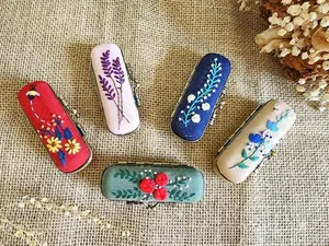 Floral Embroidered Lipstick Case, Handmade Lipstick Organizer, Vintage Lipstick Holder, Unique Gift For Her