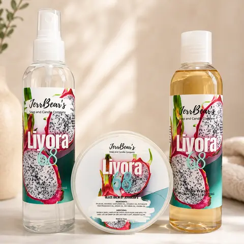 JerrBear's 3-Piece Luxury Scented Pineapple & Watermelon Aroma Body Care Set - Shea-Infused Argan Oil Glide Balm, Hydrating Body Wash, Gentle Rain Glaze Mist for Sensitive Skin to Moisturize & Boost Radiant Silky Texture