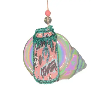 Drip Can COWGIRL Freshie; Inner Peace Scent; Turquoise & Glitter Western Air Freshener with Colorful Beads and Iridescent Design; luxury freshies scent car