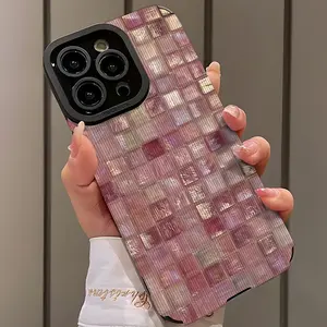 Checkered Tile Pattern Design Shockproof Ultra-Thin Phone Case for iPhone 17/16/15/14/13/12/11 Series, Dustproof and Stylish Gift for Friends and Loved Ones, Shockproof Phone Cover